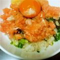 ちゃか99's cooksnap of when they made サーモン好きに捧ぐ★さけとろ丼.