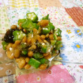 あーもこ's cooksnap of when they made お手軽♪オクラと納豆の海苔和え.