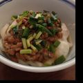犬のフウ's cooksnap of when they made ネバネバ納豆うどん山芋温泉卵のっけ！.