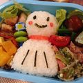 みもとmama's cooksnap of when they made キャラ弁 てるてる坊主弁当.