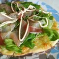 ふくらん's cooksnap of when they made レタスと生ハムのサラダピザ(｡╹◡╹｡).