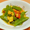 太鼓笛's cooksnap of when they made トマトと絹さやの洋風卵炒め.