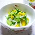 かこ☆かっちゃん's cooksnap of when they made 食用菊と胡瓜の酢の物.