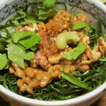 ぽんずー's cooksnap of when they made 食感をたのしむ　おかひじき×胡桃の納豆.