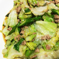 nattsumii's cooksnap of when they made ひき肉とアスパラとレタスのオイスター炒め.