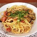 mochashige's cooksnap of when they made なすとしめじとソーセージでパスタ♪.