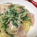 ぼのん's cooksnap of when they made 10分で完成☆簡単水菜のクリームパスタ.