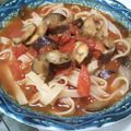 hirahirann's cooksnap of when they made 茄子トマトほうれん草のプチっとスープスパ.
