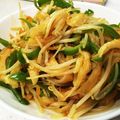 KazuwoN's cooksnap of when they made もやしピーマンちくわのめんつゆケチャ炒め.