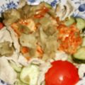 toshiebaba's cooksnap of when they made キムチ＆ザーサイ入り✿豚しゃぶ冷麺.