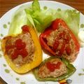 どらM＆K's cooksnap of when they made 豆腐で♡パプリカの肉詰め.