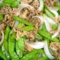 gemkaachan's cooksnap of when they made 牛肉とスナップエンドウの炒め物.
