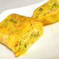 chika dancer's cooksnap of when they made きぬさやベーコンの卵焼き　お弁当のおかず.