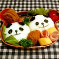 めいぶー★'s cooksnap of when they made キャラ弁 簡単パンダ弁当.