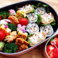ちぇるん115's cooksnap of when they made 運動会・行楽くまさんの海苔巻き　キャラ弁.