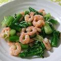 moruchama's cooksnap of when they made スティックブロッコリーとエビの塩炒め.
