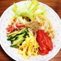 南極はんぞー's cooksnap of when they made マルちゃん正麺ごまだれ冷し中華+新タマ♪.