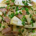 ねびと's cooksnap of when they made ベーコンの(今回タケノコ入り)和風パスタ.