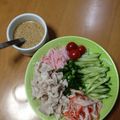 ニャゴママ's cooksnap of when they made 絶品！豚しゃぶサラダうどん(ゴマだれ).