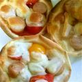 takeyuuuuu's cooksnap of when they made 余り物で簡単☆餃子の皮ピザ♪.