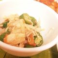 _maki's cooksnap of when they made オクラ+エノキ+ササミ♡梅ポン和え.