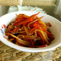 bell0229's cooksnap of when they made ｳﾄﾞの皮とごぼうのきんぴら.