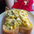 NAGANO久留米's cooksnap of when they made たまごネギじゃこトースト✿.