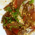 じじばばな私's cooksnap of when they made ハマチの刺身の胡麻ラー油和え.