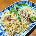 irunon's cooksnap of when they made アスパラガスと干し椎茸の和風パスタ.