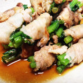くうぽこ's cooksnap of when they made 残った春菊の茎の豚肉巻き.