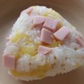 のりまりん's cooksnap of when they made 沢庵と魚肉ソーセージ★おにぎり★.