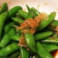 ｐｉｎｏｃｏ911's cooksnap of when they made スナップエンドウの簡単おひたし★.