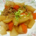 junkimuchi's cooksnap of when they made 柔らか大根と挽肉のうま煮.
