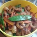 Yasuko.K's cooksnap of when they made さやえんどうとにんじんとちくわの甘辛炒め.