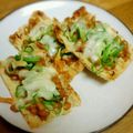 maiqoo's cooksnap of when they made 納豆&油あげでおつまみサクサクピザ♡.