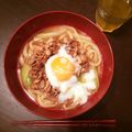 おまるごはん's cooksnap of when they made 温玉ものっけて『甘辛★ごま肉うどん』.