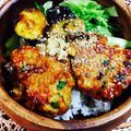 shomii☆'s cooksnap of when they made 蓮根入り♪照り焼きつくね十六穀丼.