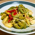 ちなえい's cooksnap of when they made ゴーヤと鶏胸肉のからし炒め.