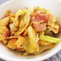 ＊aM＊'s cooksnap of when they made キャベツとベーコンのたまご炒め.