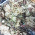 ェルちゃ's cooksnap of when they made 新玉ねぎとスナップエンドウのかき揚げ.