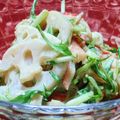 腹の上のポニョポニョ's cooksnap of when they made れんこんと水菜のサラダ.