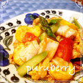 ぷるベリー's cooksnap of when they made イカとトマトとズッキーニの甘辛炒め♬.