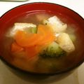 ドレステン's cooksnap of when they made ブロッコリーと人参と油揚げの味噌汁.