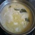 はるぴーたろ's cooksnap of when they made 鶏皮でぷるぷる❤ぽかぽか❤もつ鍋風スープ.