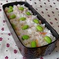 kururin18's cooksnap of when they made 大人かわいいピンク♡枝豆と紅生姜ご飯弁当.