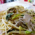 たけゴン's cooksnap of when they made 鮭フレークと菜の花の✿豆乳クリームパスタ.