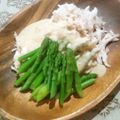 uzu1118's cooksnap of when they made アスパラとフワフワささ身のゴマドレサラダ.