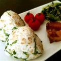 ミニオン's cooksnap of when they made 揚げ玉・大葉・いりごまのおにぎり.