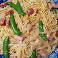 yukine104's cooksnap of when they made 新玉ねぎとスナップエンドウの春の香パスタ.