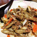 yuki_w's cooksnap of when they made ひき肉とごぼうの味噌炒め煮.